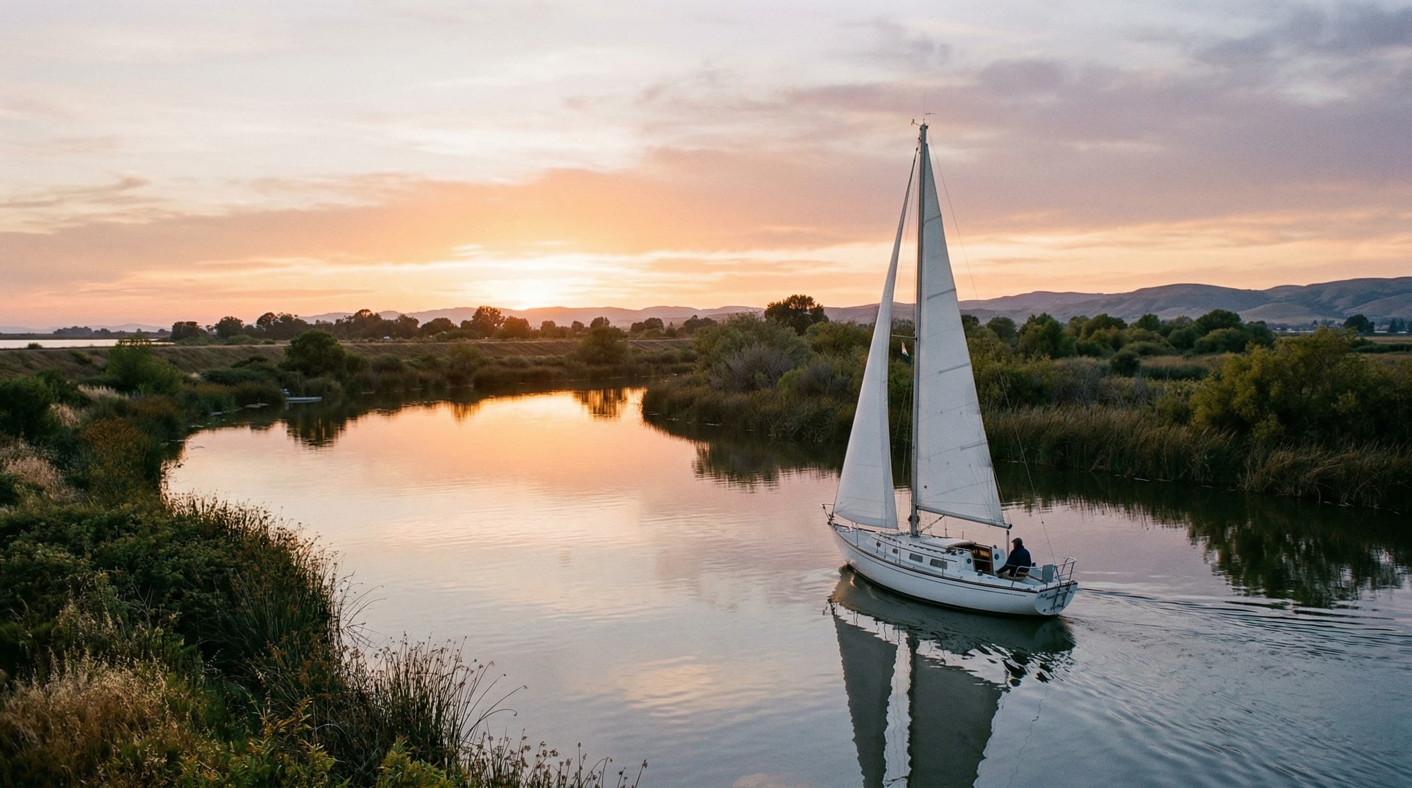 Bote en vías navegables de California con cobertura de seguro
